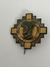 Vintage 33rd Infantry Division Abraham Lincoln Hat Pin Badge Yellow Green Gemsco
