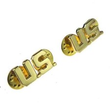 Pair Of WW2 US Army Officer Uniform U.S. Collar Lapel Badge Pin Insignia