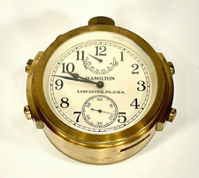 1942 HAMILTON Model 22 US Navy Marine Navigational Chronometer - Running Strong picture