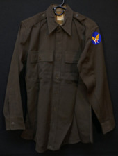 WWII US Army Air Force Chocolate Brown Officers Shirt AAF 'Command V' Regulation picture