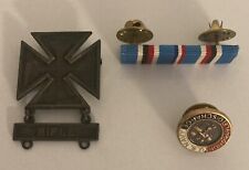 VINTAGE US ARMY WW2 STERLING BAR PIN RIFLE MARKSMAN BADGE MEDAL + DISCHARGE ETC picture