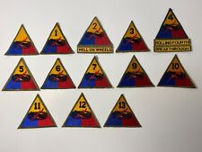 U.S. ARMY, ASSORTED ARMOR TRIANGLES, VARIOUS TIME FRAMES, GROUPING OF 13 picture
