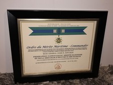 FRENCH ORDER OF MARITIME MERIT - COMMANDER (COMMEMORATIVE CERTIFICATE)