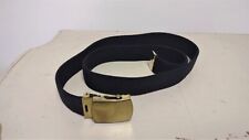 Army Belt: Black Elastic With Brass Buckle & Tip - Marked U.S.C.E. picture