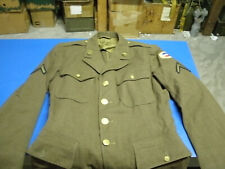 US ARMY WWII GROUND TROOPS PRIVATE  4 POCKET TUNIC 1941 SIZE 39R NAMED picture