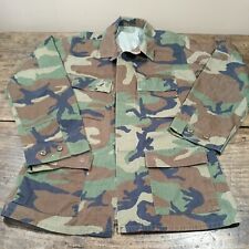 Army Jacket Sz Med Long Camo Military Button 8415-01-084-1648 Green Brown Pocket picture