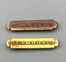 WWI Victory Medal Army Somme, Defensive & Cambrai Campaign Bars RARE DRESS SIZE