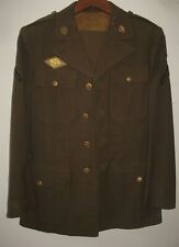 Vtg Mens Wool Army Green Suit Coat & Pants Uniform Perfect Halloween Costume picture