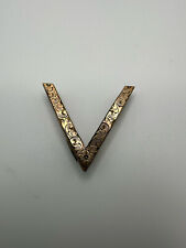Rare Gold Filled WWII V Victory Sweetheart Pin 3cm picture