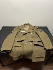 Vtg WWII 6th Armored Devision Army Trench Coat Military Jacket Wool 1940s picture