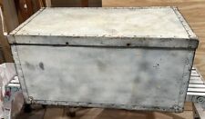 Vintage Military Shipping Storage Trunk/Foot Locker Gray *see description* picture