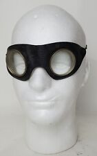 WW2 Aviator Goggles Pilot Metal Leather with Strap intact picture