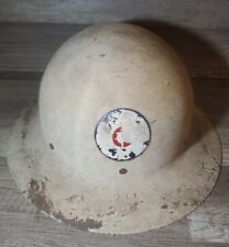 Vintage Steel Metal Civil Defense Helmet w/Liner Army Hard Hat US Gov't picture