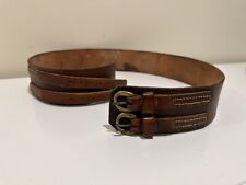 Civil War Confederate or Civilian Leather Double Billet Buckle Belt, 35”-38.5” picture