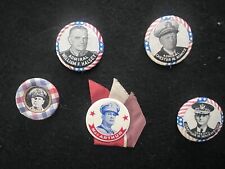 WW11 Military pinbacks (MacArthur, Hasley, Wainwright, Nimitz) - 5 items  picture