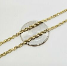 Real 10K Yellow Gold 2mm - 6mm Diamond Cut Rope Chain Necklace Bracelet 16