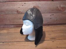 Vintage Leather Pilot Helmet Aviator Cap or Military Motorcycle Cap Looks GREAT picture