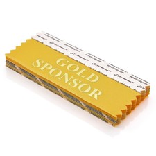 pc/nametag Gold Sponsor Yellow Badge Ribbons 25 Pack