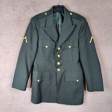 Crown Clothing Jacket Mens 39L Green Military Blazer Gold Button Polyester Wool picture