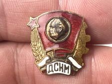 Vintage Bulgarian DSMN Badge Dimitrov Youth Communist Pin Screwback