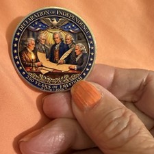 3D American Freedom Theme W/Declaration Of Independence Collectible Coin
