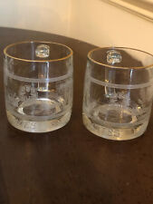 Vintage Army Medical Facilities Coffee Glass Mugs 2 w/ gold rims picture