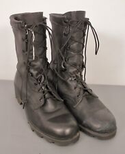Men's NOS 1980s US Army Black Leather Combat Boots Sz 9 R 80s Vtg picture