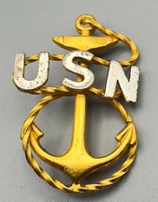 WWI Navy Chief Petty Officer (CPO) Hat Badge RARE IN GREAT SHAPE