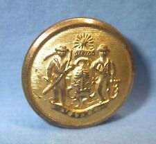 VINTAGE STATE of MAINE SEAL UNIFORM BUTTON SOLID BRASS 1