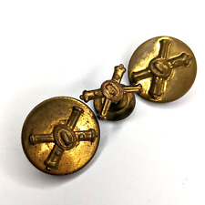x3 LOT US Army Artillery Infantry Crossed Cannon Lapel Pin Collar Disc Brass 6H picture