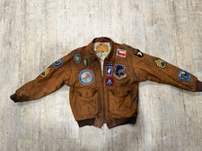 Zero Leather Bomber Jacket w/ Military Patches - Militaria Theme