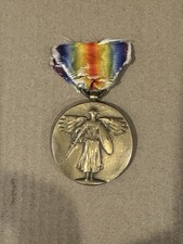 Original WWI Allied Victory Medal Great War For Civilization Rainbow Ribbon