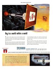 1943 Sylvania Bulbs Vintage Print Ad WWII Key To A World Within Buy War Bonds   picture