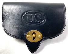 INDIAN WAR US UNION M1874 DYER .45-70 AMMO POUCH-BLACK LEATHER
