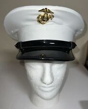 USMC Marine Corps Dress Blues White Cloth Cover Hat Cap Size 7 1/4 picture