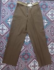 Vintage 1940s WW2 Military Pants 31x30 Olive Green Wool 55-T-35430-31 With Belt picture