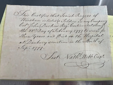 1777 Revolutionary War 4th CT regiment soldier death document Captain Webb picture