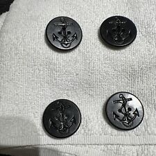 Authentic WWII USN Navy Pea Coat  Uniform Buttons Black. lot of 4 (1   1/4x3/16) picture