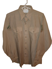 USMC Marine Corps Military Men's Khaki Shade Long Sleeve Shirt - Size 15 x 33 picture