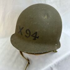 WWII Fixed Bale M-1 Helmet Stenciled W/ NM Hawley Liner picture