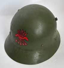 Czech VZ30 M30 Steel Helmet Spanish Civil War Falange Yoke Arrows Insignia