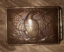 Pre Civil War US Militia Belt Plate Buckle, Brass, Repro, Modern Back, Patina picture