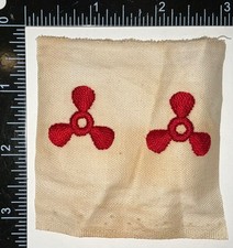 WWII US Merchant Marine ? Machinist Cuff Insignia RED & WHITE SUMMER PAIR
