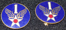 WWII USAAF 1st Army Air Force DI Crest Enamel Pin-Back Pair, B-17 Anti-Submarine picture
