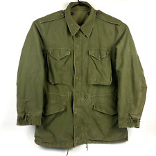 Military M-51 Field Coat Jacket Sateen Green Vietnam Era Vintage picture