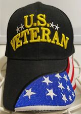 BALL CAP, U.S. VETERAN, STARS & STRIPES NEW without tags, ONE SIZE FITS ALL picture