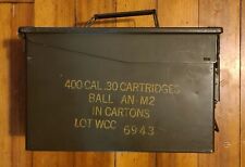 Vintage US Military Metal Ammo Box 400 Cal .30 Cartridges picture