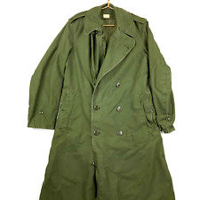 Vintage Us Military Trench Coat Jacket Lined Size Small Green Vietnam Era 70s picture