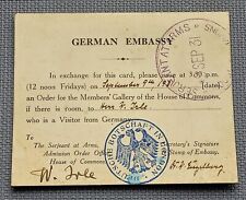 WW2 GERMAN document from the German embassy in London Rare picture