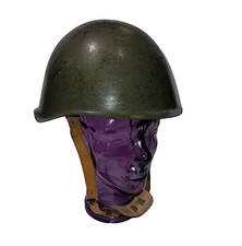 1951 Czechoslovak Military Steel Helmet Crossed Swords Czech Leather Liner
